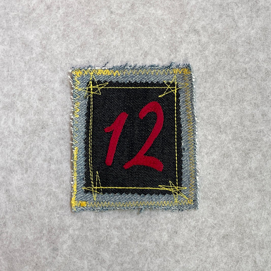 '12' - Red on Double Denim