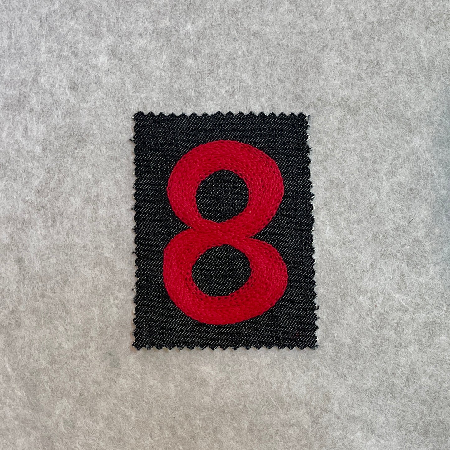 '8' - Red on Denim