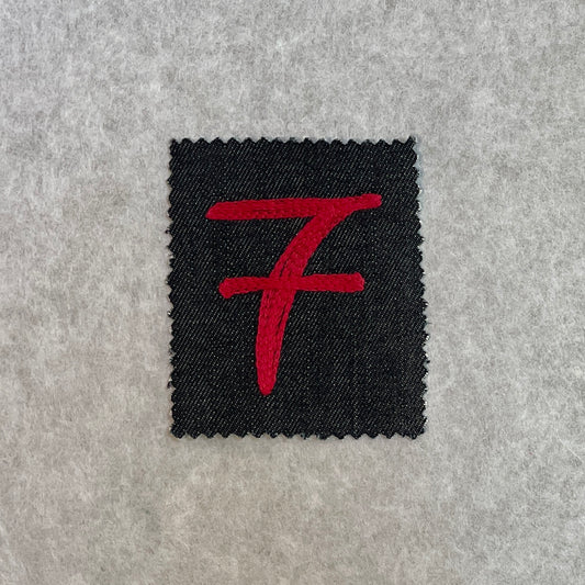 '7' - Red on Denim