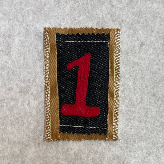 '1' - Red on Denim + Canvas